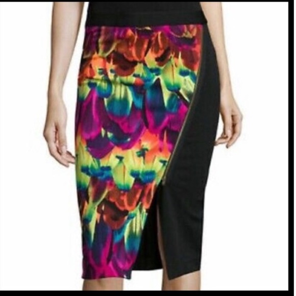 Worthington Dresses & Skirts - Worthington Rainbow Feather Pencil Skirt with Exposed Zipper